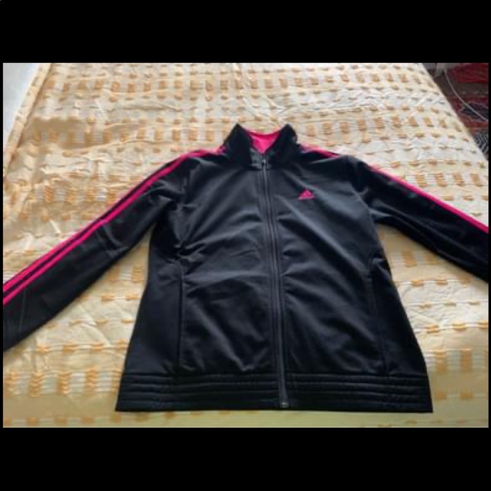 Pink/Black Adidas Zip Up